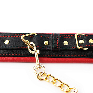 Наручники Devi из эко-кожи с золотой фурнитурой